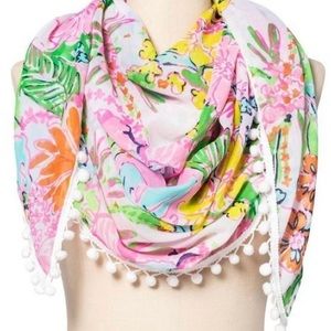 Lilly Pulitzer Nosey Posey Pom Pom scarf
